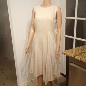 Classiques Entier Cream Asymmetrical Midi Dress